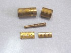 Vintage Miss Evans Miniature Gold Toned Little Shaver Safety Razor Case   Blades
