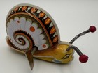 Tin Windup Toy Santa   s Workbench Vintage Reproduction Crawling Snail 1998 3   tall