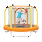 55 Inch Kids Trampoline Indoor Outdoor W  Basketball Hoop Safety Net Fun Play Us