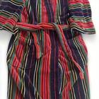 Vtg 80s Norm Thompson Multicolor Striped Terry Cloth Robe Osfa Thick Cotton