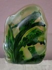 Vintage Mid-century Lucite Acrylic Encased Frogs Bookend sculpture  Mcm