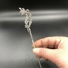 Chinese Old Tibetan Silver Copper Hand Carved Dragon Hairpin Statues Collect