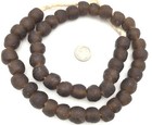 Ghana Handmade Dark Amber Krobo Recycled Glass African Trade Beads-ghana