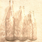 3 Vintage Pepsi Cola Embossed Swirl Glass 16oz 10oz 7oz Bottles No Refill No Dep