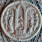 Rare Springerle Speculaas Gingerbread Cookie Stamp Press Mold - Manger Nativity