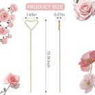 40 Piece Heart Shaped Metal  Holder Floral Gift Photo Sticks For Wedding Bouquet
