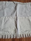 Vintage Handmade White Apron With Lace  Two Pockets