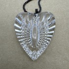 Vintage Waterford Crystal Heart Pendant   Sterling Silver Chain Necklace