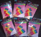 Lot Of 6 Prs Rainbow Fingerless  Gloves Glovelettes Party Favor Soft Fuzzy