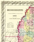 Historic State Map - Mississippi - Colton 1855 - 23 X 28 06 - Vintage Wall Art