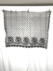 Antique Lace Black Cotton Net Embroidered 36x46 Edges Finished Original 19thc 