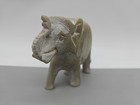 Vintage Hand Carved Soapstone Elephant Figurine Green Tan India