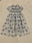 Vintage Ur It Toddler 4t Dress Smocked  Blue   White Floral Adorable  Easter