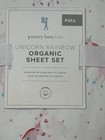 New Pottery Barn Kids Unicorn Rainbow Organic Full Sheet Set  pink 