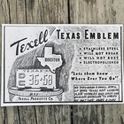 Vintage 1947 Texell Dallas Texas Stainless Steel License Plate Car Truck Topper