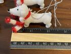 Dachshund Dog Ornaments Glitter White Red Scarves Mini Christmas Set Of 4 New