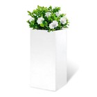 14x14x30 Inch Steel Planter Box White Tall Metal Planter Pot For Outdoors Garden