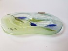 Meir Cohen Frosted Art Glass Apple Divided Plate Compartment Dish Israel Doris