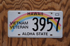 Hawaii Aloha State License Plate - Vietnam Veteran