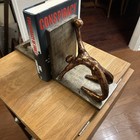 Art Deco Gymnastic Themed Sports Bronze Book Ends 7-3 4   x 7-3 4    X 4-3 4      