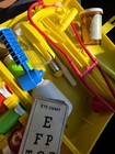 1970s Hasbro Yellow Child s Pretend Dr  Kit Stethescope  Microscope  Vtg Stuf   