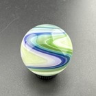 Contemporary Handmade Art Glass Marble 1  Green Purple Blue Uv Reactive Swirls