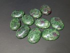 40mm Oval Flat Back Ruby In Zoisite Gemstone Cabochon - Oval Green Zoisite With