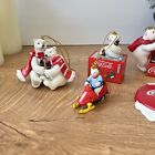 Vintage Coca Cola Christmas Ornaments Polar Bears   Cap Early 2000   s Lot Of 5