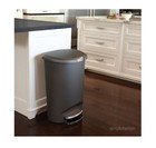  big Sale  Simplehuman 13 Gal Semi-round Step Trash Can Grey Plastic