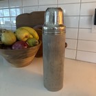 Antique Landers Frary   Clark Universal Ribbed Metal Vacuum Flask Thermos Rare