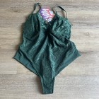 Yitty Smoothing Lace Tanga Bodysuit Piney Green Small Nwt  84 95