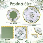 150 Pcs Sage Green Bridal Shower Decorations floral Paper Plates And Napkins Set