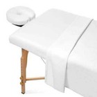 3 Piece Massage Table Sheets Poly Cotton White 54 X 72  Wrinkle Free