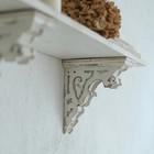 Shabby Wood Brackets Pair Vintage White Color