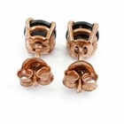 4-5 Ct Rose Cut Certified Natural Black Diamond Studs Rose Gold Finish