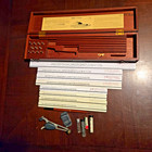 Keuffel   Esser Leroy Lettering Set Template K e 1950 Vtg Scriber Pen 37186 Wood