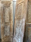 Antique Indian Carved Wood Barn Door Panel     Vintage Architectural Decor 96x29 5
