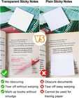 450 Sheets Transparent Sticky Notes Set - 3x3 Inch Clear Sticky Notes Tabs Color