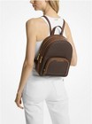 Michael Kors Jaycee Medium Backpack Women Bag Zip Pocket Mk Signature Brown