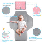 Portable Changing Pad For Baby  Compact Waterproof Diaper Mat  Pink