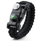 21 In 1 Survival Bracelet  Paracord Emergency Outdoor Sport Wristband Kit Black