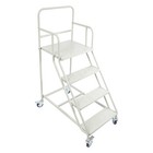 400kg 4 Step Rolling Stair Industrial   Warehouse Stair Ladder Floor Standing