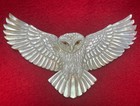 Magical Carved Mother Of Pearl Extra Large Flying Owl Shamanic Power Pendant