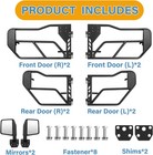 For 2018-2026 Jeep Wrangler Jl Jlu   Jt 4door Half Tube Tubular Doors W  Mirrors