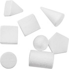32 Pack White Foam Shape  8 Shapes Craft Foam Ball  Kid Diy Art Foam Cone For   