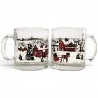 2pc Vintage Libbey Glass Company Winter Village Mug Set 3 75 