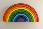 Lewo Toys Wooden Rainbow Stacker Game 11 Pc  Nesting Puzzle Blocks Colorful 3 