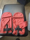 Vintage Everlast 4307 Red Leather Weighted Boxing Speed Bag Training Gloves