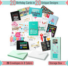 20 Pack Birthday Cards With Envelopes Blank Inside Happy Birthday Cards Box
