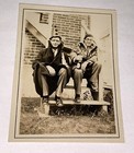 Rare Antique Vintage Fun Party Fashion Men Drinking Outside Snapshot Photo  Can 